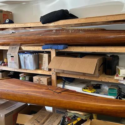 2 Handmade Wooden Kayaks And Wheels For Transporting 