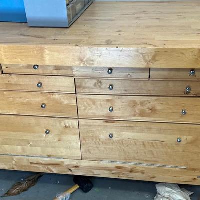 Woodworking Bench Including Contents Of Drawers 