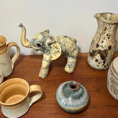 Group Of Handmade Pottery And Art 