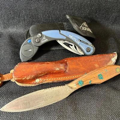 Gerber Nautilus Multi Tool And Vintage Knife Both W/ Cases