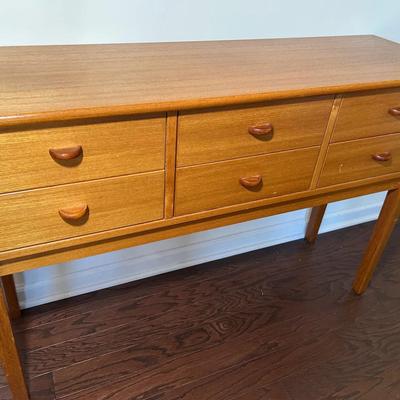 Danish Style 6 Drawer Console Table 