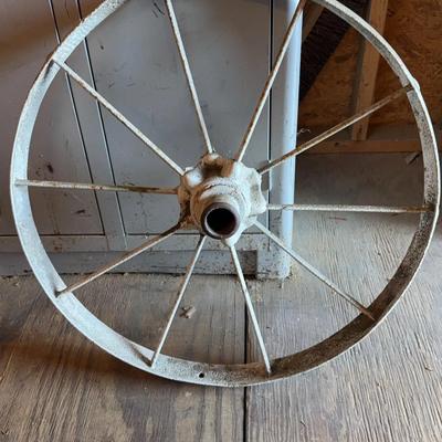 Lot 528: 24” Antique Wheel