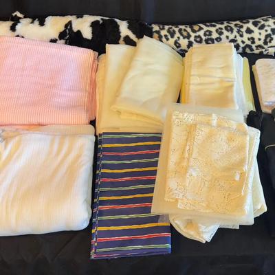 Lot 445: Mixed Textures & Patterns – Cotton, Fleece, Lace, Plaid, Animal Print, Stripes – Sewing or