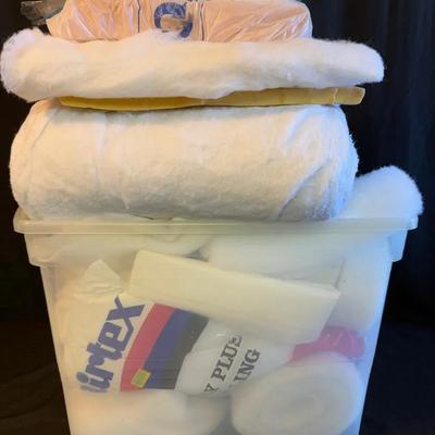Lot 414: Extensive assortment of lace, ribbon, and decorative trim stored neatly in resealable bags