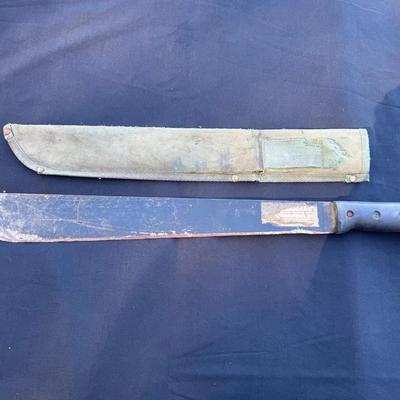 Lot 242: Vintage US Military Like Machete 18” Blade