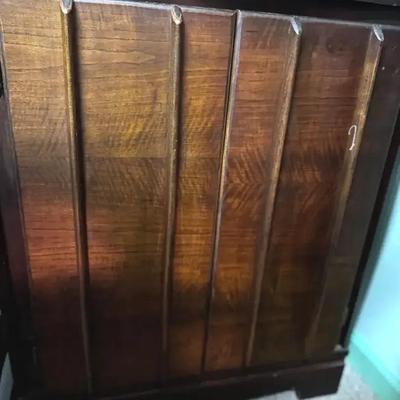 Lot 108:  Vintage Mahogany Two-Door Cabinet with Shelved Interior