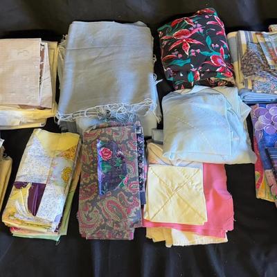 Lot 429: Large Assorted Fabric Lot – Vintage Prints, Florals, Plaids, and Quilting Pieces