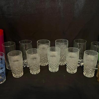 Lot 308: Assorted Drinking Glasses & Tumblers Lot – Mixed Glass & Plastic