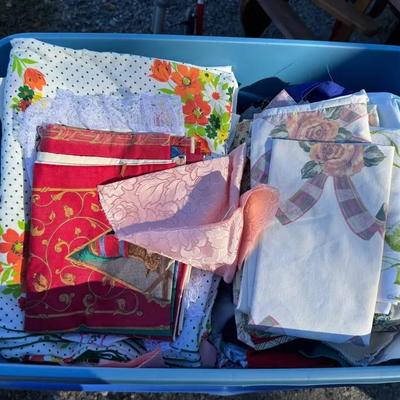 Lot 203: Mystery Fabric Scraps And Table Linens