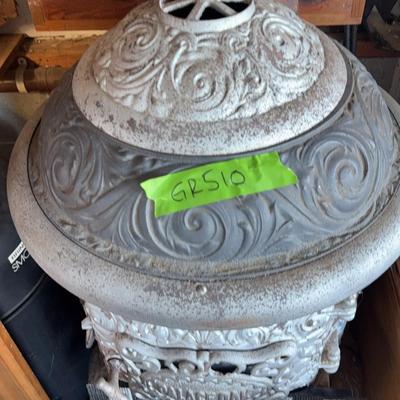 Lot 510: Antique Palace Oak Cast Iron Wood Stove – F.E. Myers & Sons, Ornate Victorian Design