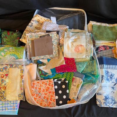 Lot 423: Large Mixed Fabric Scrap Lot – Quilting, Sewing, and Crafting Assortment