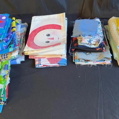 Lot 405: Large Lot of Assorted Fabric Remnants & Yardage – Quilting, Craft, and Sewing Material