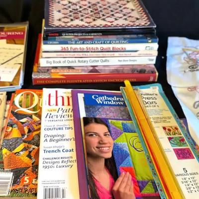 Lot 136:  Baby Quilt Squares  And Quilting Books