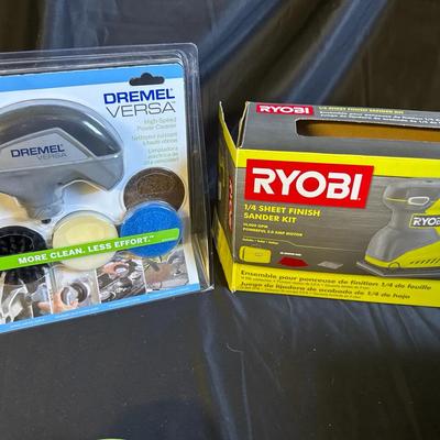 Lot 121:  Dremel Versa Power Cleaner & Ryobi 1/4 Sheet Finish Sander Kit