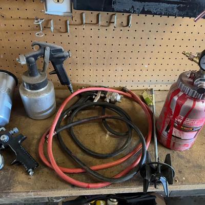 Lot 238: Central Pneumatic Paint Sprayer Plus 2 Additional Hand Guns