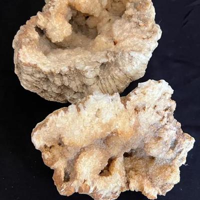 Lot 331: Large Natural Calcite Geode Pair (Full Geode)– Sparkling Crystal Interiors