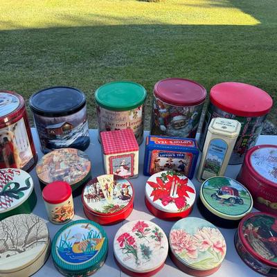 Lot 201: Vintage Holiday Tins