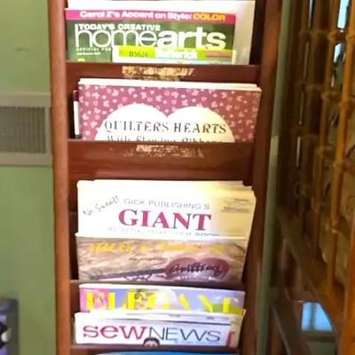 Lot 125:  Vintage Wooden Floor Magazine Rack with Craft & Home Décor Magazines