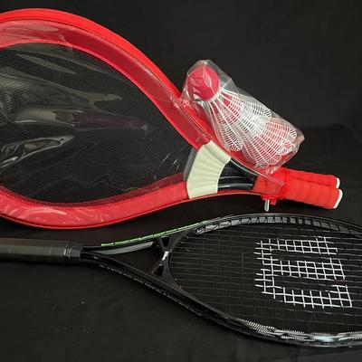 Lot 335: Wilson Tennis Racket & Badminton Set