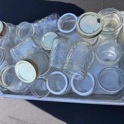 Lot 202: Mason Jars/ Jelly Jars & Box Of New lids