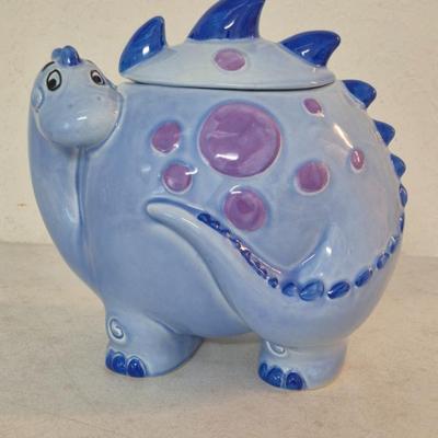 Vintage 1980s Treasure Craft "Purple Dinosaur" Cookie Jar