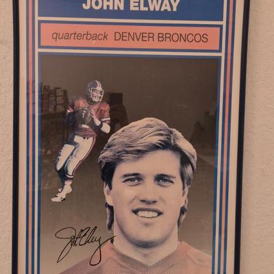 Framed Limited Edition Geo Graphics John Elway Denver Broncos Lithograph with COA - 25" x 37"