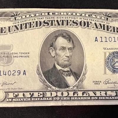 Series 1953 Blue Seal $5 Bill #2