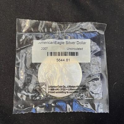 2007 Uncirculated American Eagle Silver Dollar 