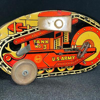 Vintage Marx Turnover Tank Wind Up Toy