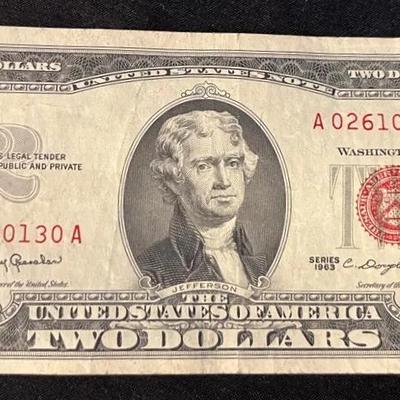 Series 1963 Red Seal $2 Bill