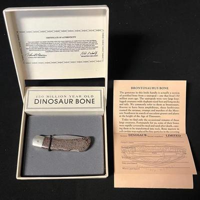 Brontosaurus Bone Handle Pocket Knife From Santa Fe Stoneworks