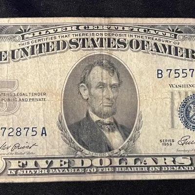 1953 Blue Seal $5 Bill