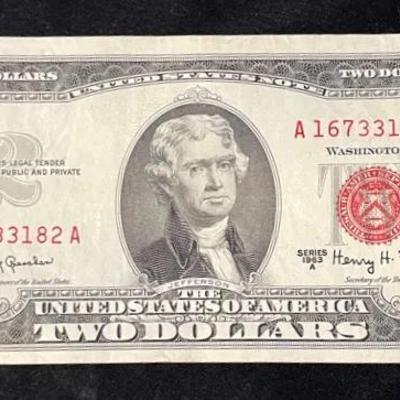 1963A Red Seal $2 Bill 