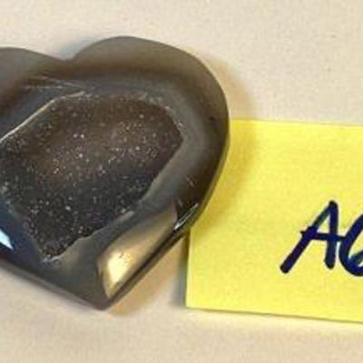 Agate druzy heart