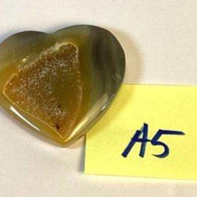 Agate druzy heart