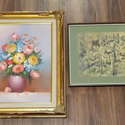 Floral Still Life by R. Cox + (O)