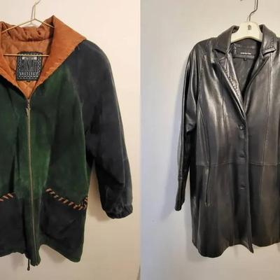 Pair of Women's Leather Coats (FHC)