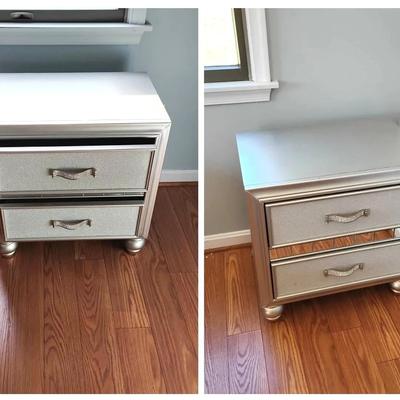Two Silver Nightstands