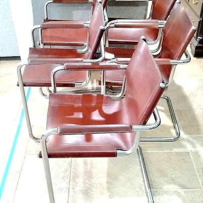 Vintage Matteograssi Leather Chairs 