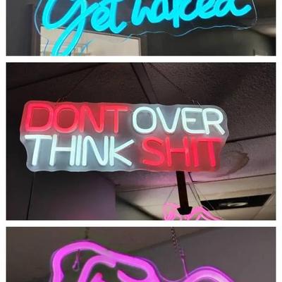 Trio Of Neon Signs 