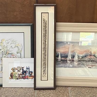 Signed and Numbered "Coronado Boathouse", "Life on the Corner", "Canine", and More Artwork