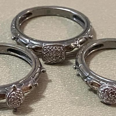 925 Diamond Cluster Rings (Size 7)