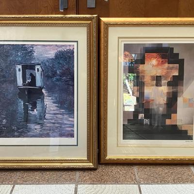 Framed 575/950 Monet Limited Edition Reproduction Print and 1300/4900 Salvador Dali Print
