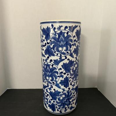 Vintage Blue & White Umbrella Stand