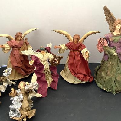 Set Of Six Paper Mache Angels