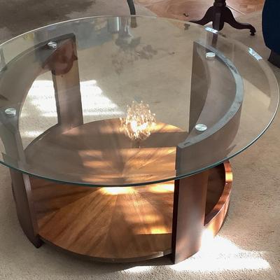 Glass And Wood Coffee Table