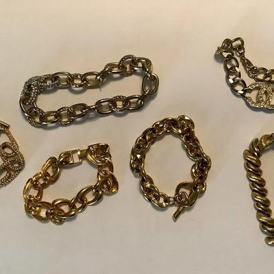 Set Of Six Chain Link Bracelets 