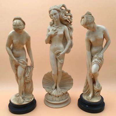 Lot Of Three Vintage Alibaster Figurines (please see descriptions)