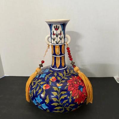 Vintage Hand Painted Moroccan Vase