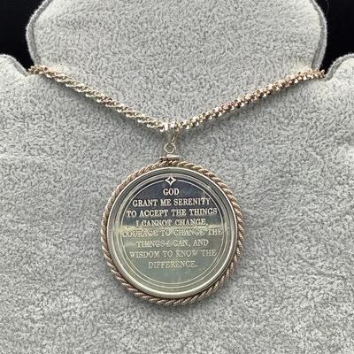 Fine Silver Medallion With Sterling Silver Necklace And Bezel